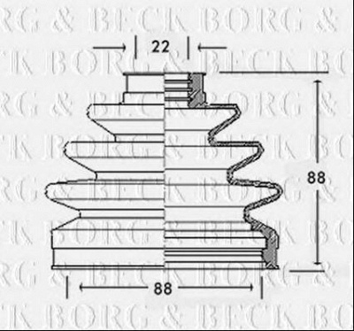 BORG & BECK bcb2232 -  Пыльник, приводной вал